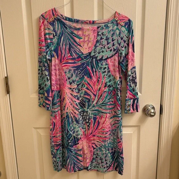 Lilly Pulitzer Sophie Dress SPF 50+ in Multi Gypset Paradise size medium - Picture 2 of 2